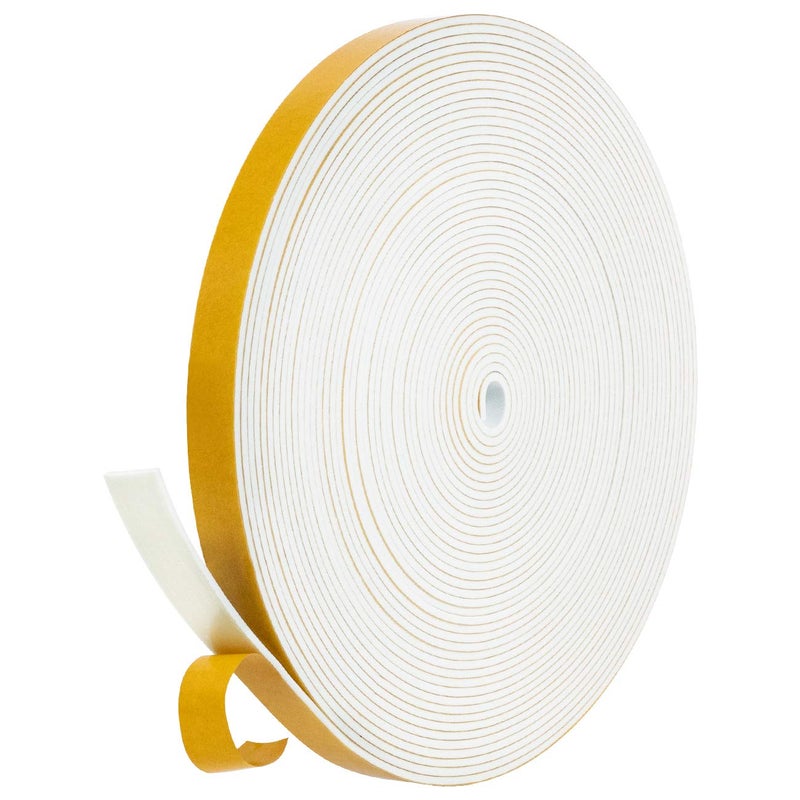 fowong Self Adhesive Weatherstripping 12mm Wide X 1.5mm Thick X 10M Long White Colour Closed Cell Foam Tape Home Window Door Draught Excluder - Image 1