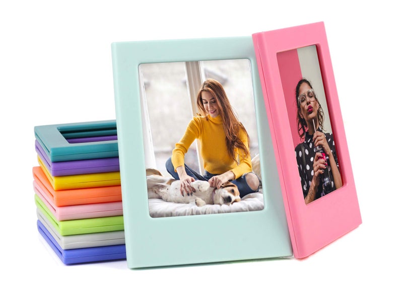 QUEEN3C 10 Packs Colorful 3 Inches Photo Magnetic Frame for Fujifilm Instax Mini 2x3 Film for Mini Table Photo Frame  Fridge Magnetic Photo Frame  Table Locker  Whiteboard  Small Picture Holder. - Image 1
