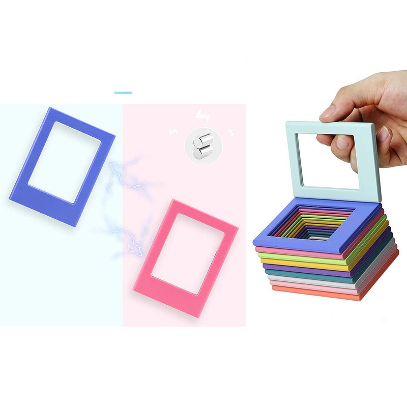 QUEEN3C 10 Packs Colorful 3 Inches Photo Magnetic Frame for Fujifilm Instax Mini 2x3 Film for Mini Table Photo Frame  Fridge Magnetic Photo Frame  Table Locker  Whiteboard  Small Picture Holder. - Image 3