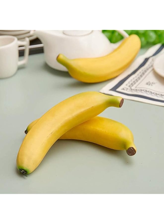 إيروريكس 6 قطع من الموز الأصفر الاصطناعي محاكاة واقعية 1 1 فاكهة اصطناعية موز فواكه اصطناعية مزيفة ديكور عرض منزلي للوحات الطبيعة الساكنة ديكور واجهة المتجر ديكور المطبخ 20 سم - Image 2