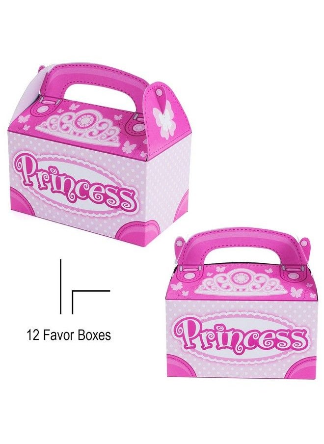 Funny Party Hats - Princess Party Supplies Party Favors 72 Pc Set Tiaras, Princess Fans, Treat Boxes & Princess Rings - Image 1