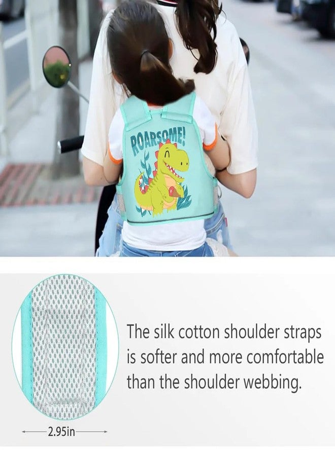 NEW COMERS Kids Safety Belt For Two Wheeler,Portable Seat Belt For Bike/Motorcycle/Scooty/Scooter Adventures Ride Harness,Adjustable Safety Harness Strap Belt For Baby Boys Girls (2-12Years)-455,Green - Image 2