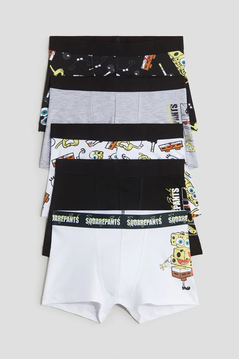 H&M 5-pack print-motif cotton boxer shorts