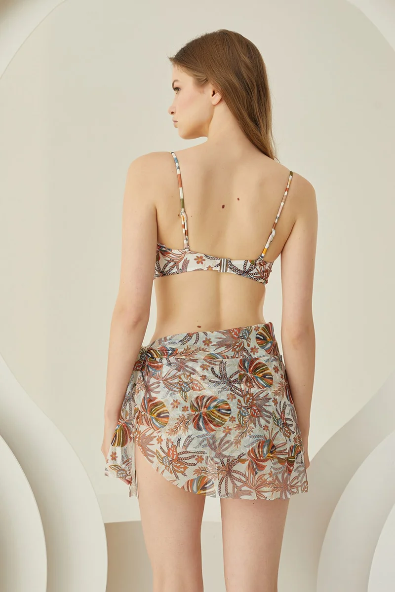 NBB Colorful Antiquing Side Tie Pareo Skirt