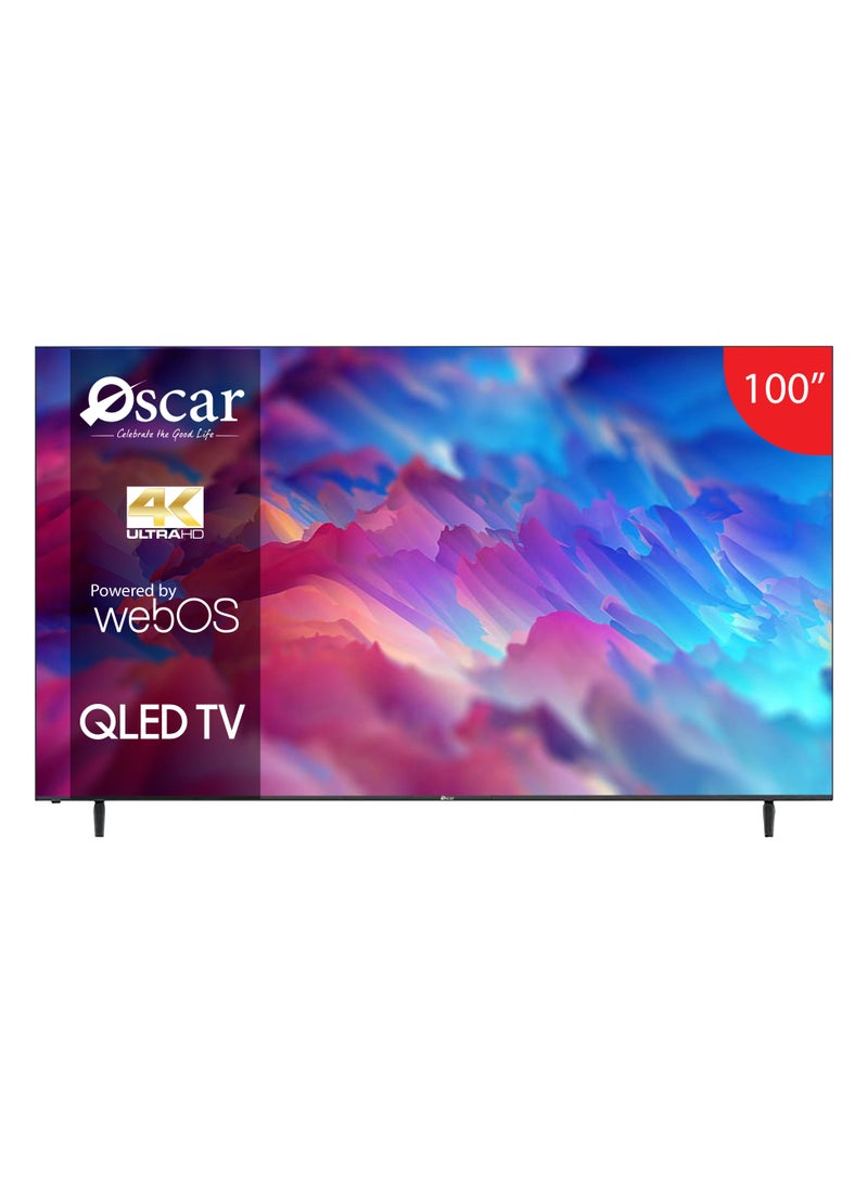 أوسكار شاشة ذكية اوسكار 100 بوصه كيوليد 4K نظام تشغيل ويبوس مع حامل ارضي موديل OS100QD4KW - Image 3