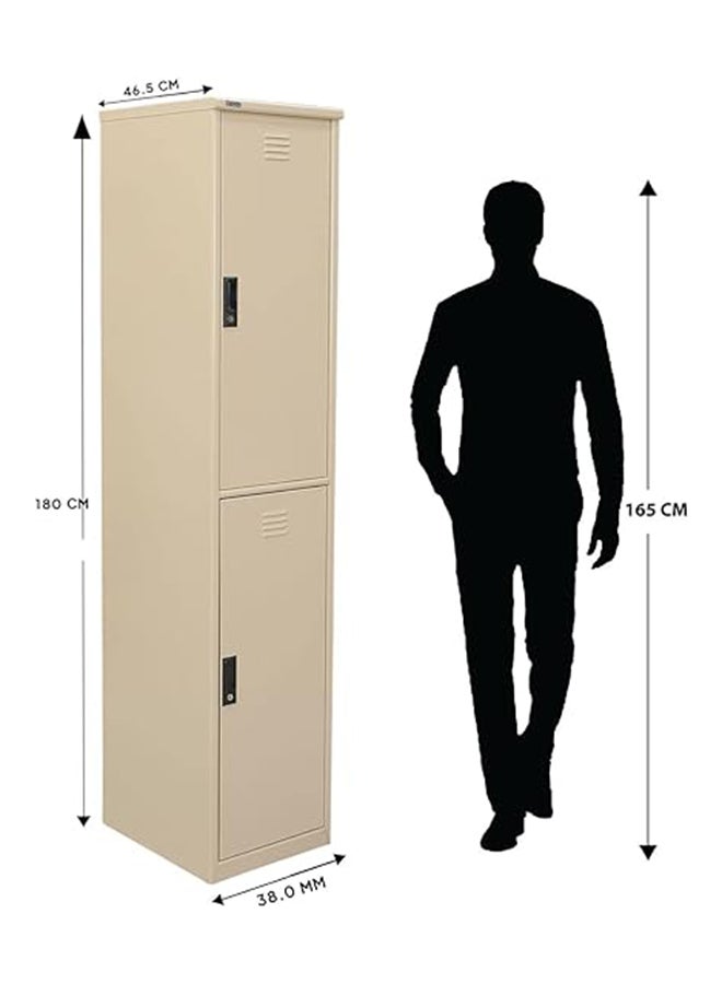 RIGID Steel Curved 2 Doors Locker Beige 180x38x46.5cm  - Image 2