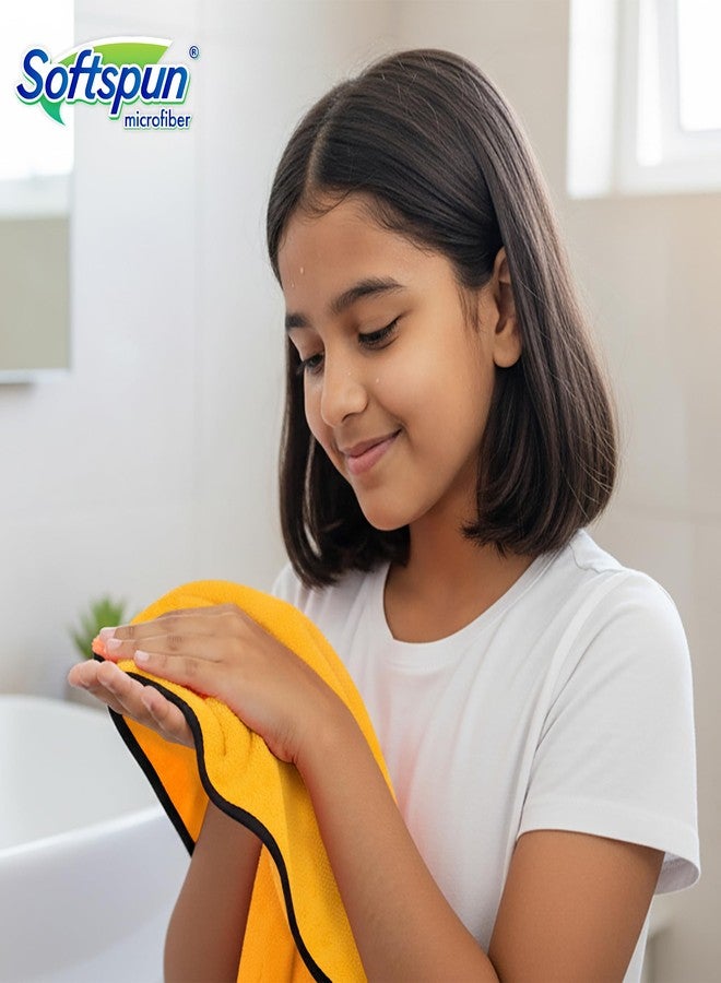 SOFTSPUN Microfiber Baby Hand & Face Towel 2 Pcs 280 GSM 40X60 Orange | Super Soft & Silky for Hand, Face, Body - Hypoallergenic Sensitive Skin Wipes & Washcloths - Image 3