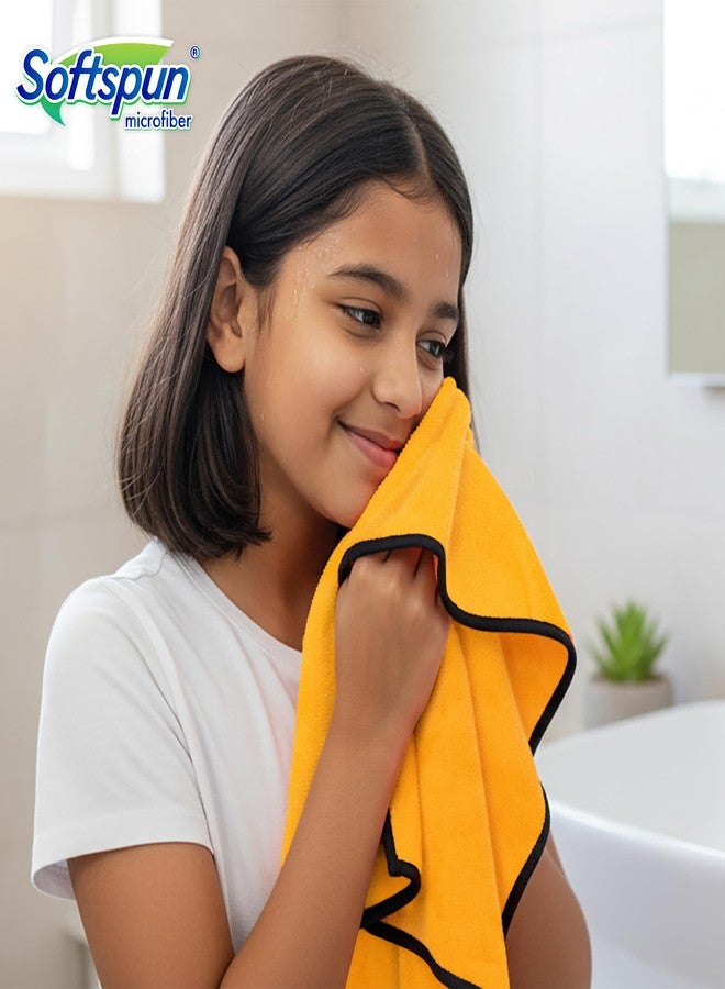 SOFTSPUN Microfiber Baby Hand & Face Towel 2 Pcs 280 GSM 40X60 Orange | Super Soft & Silky for Hand, Face, Body - Hypoallergenic Sensitive Skin Wipes & Washcloths - Image 5