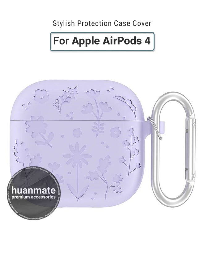 huanmate - Apple AirPods 4 Silicone Case Cover - Lavender - Made with Soft Silicone, Lightweight & Durable - Stylish Design, Accurate Cut-outs, Easy Installation & Removal - Image 1