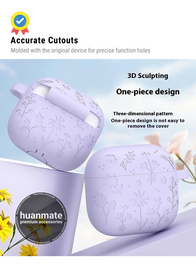 huanmate - Apple AirPods 4 Silicone Case Cover - Lavender - Made with Soft Silicone, Lightweight & Durable - Stylish Design, Accurate Cut-outs, Easy Installation & Removal - Image 1