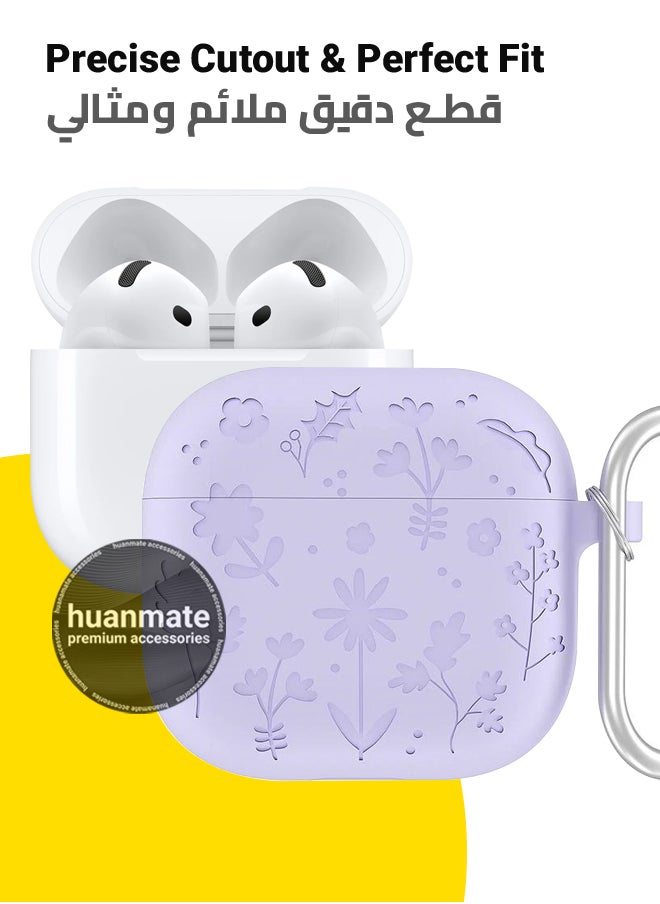 huanmate - Apple AirPods 4 Silicone Case Cover - Lavender - Made with Soft Silicone, Lightweight & Durable - Stylish Design, Accurate Cut-outs, Easy Installation & Removal - Image 1