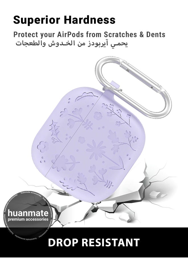 huanmate - Apple AirPods 4 Silicone Case Cover - Lavender - Made with Soft Silicone, Lightweight & Durable - Stylish Design, Accurate Cut-outs, Easy Installation & Removal - Image 1