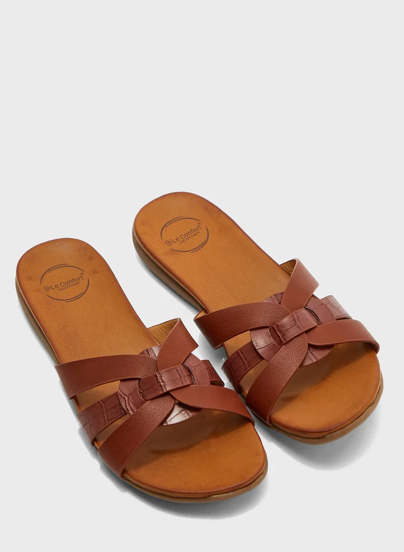 Le Confort Multi Strap Flat Sandal