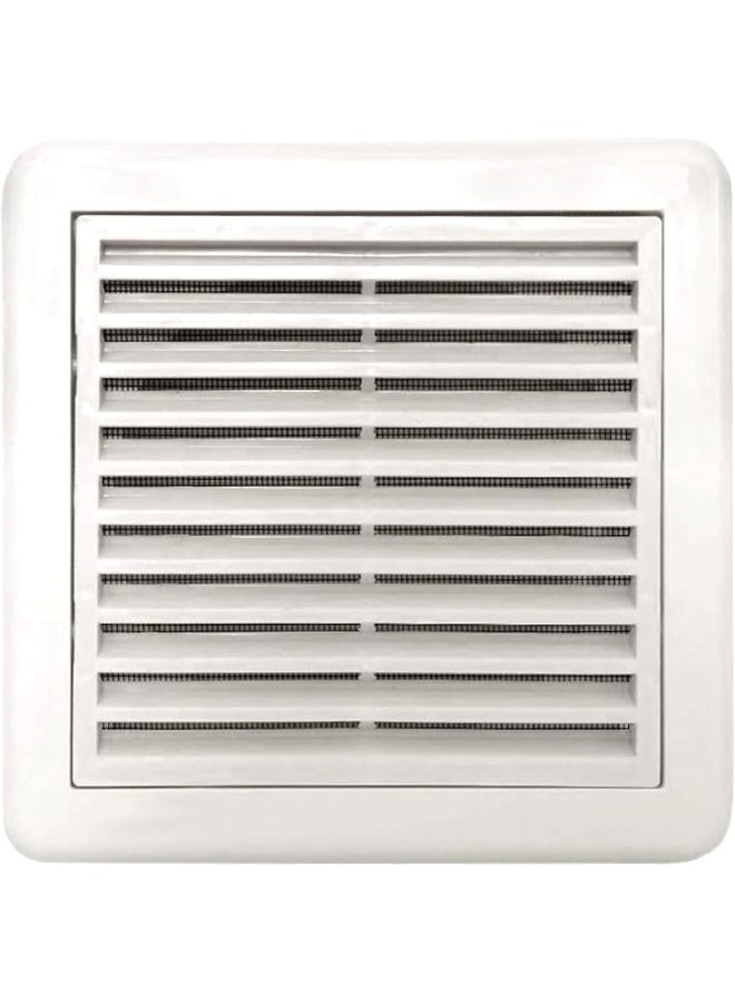 Biella Pvc Fixed Shutter Internal Grill - White Ventilation Cover With Insect Protection, Abs Plastic For Kitchen, Bathroom, Bedroom, And Office (8 Inch) - Image 1