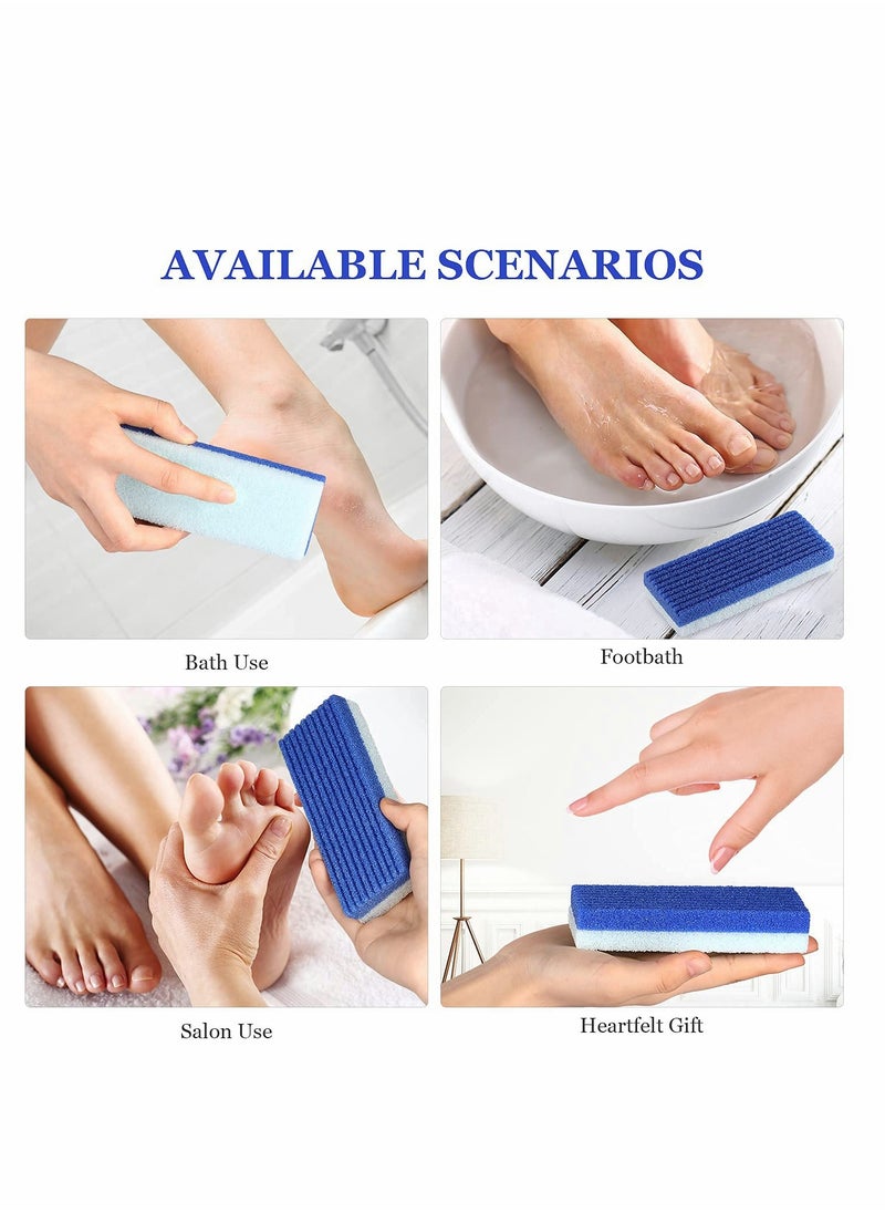 KASTWAVE - Pumice Stone for Feet 2 in 1, 4 Pack Foot Scrubber & Callus Remover for Feet Pedicure for Salon Use, Double-sided Design Blue - Image 1