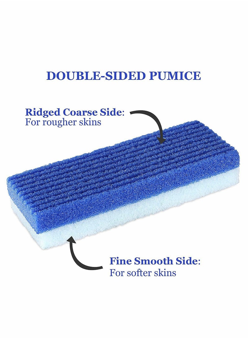 KASTWAVE - Pumice Stone for Feet 2 in 1, 4 Pack Foot Scrubber & Callus Remover for Feet Pedicure for Salon Use, Double-sided Design Blue - Image 1