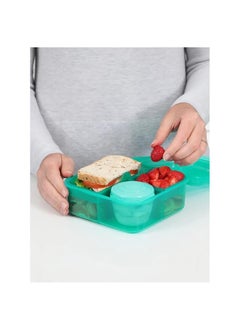 sistema Sistema 1.25L Bento Cube Lunch Box - green  - Image 2