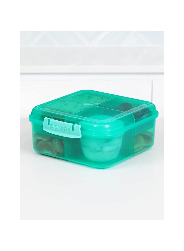sistema Sistema 1.25L Bento Cube Lunch Box - green  - Image 3