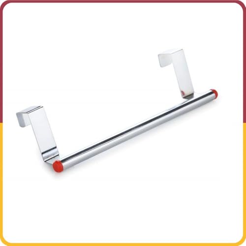 Amiraj Stainless Steel Towel Holder Cabinet Hanger Over Door Kitchen Hook Drawer Storage/Towel Bar (Small, 23 cm) (Pack of 2) - Image 2