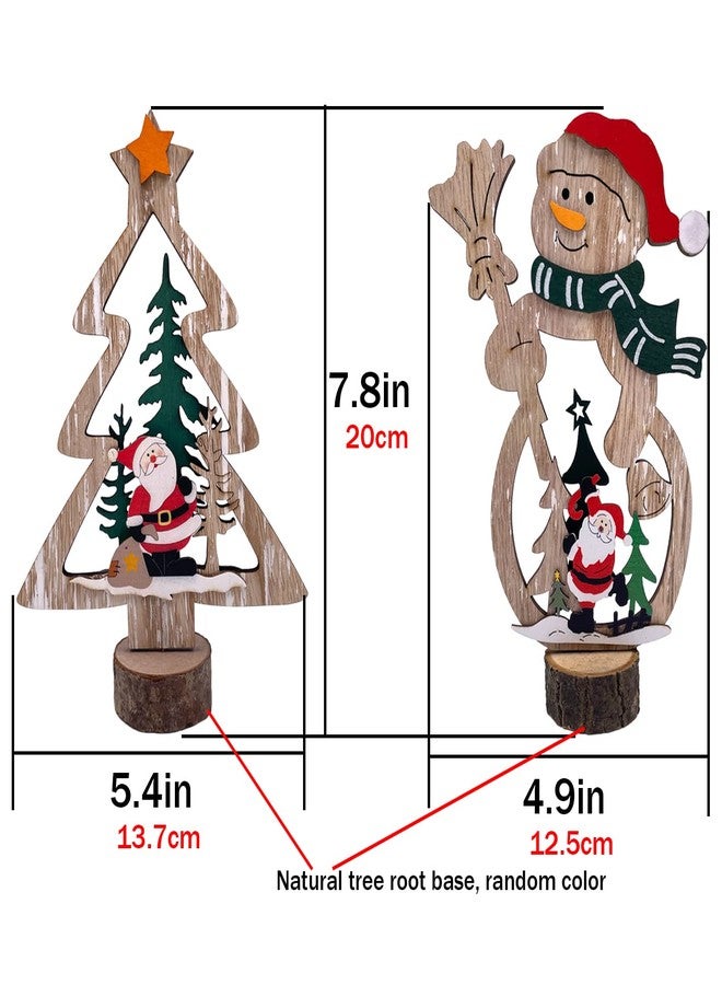 OperSeven 2Pcs Christmas Table Decoration Signs Joy Sign Christmas Table Centerpiece Snowman Wooden Party Decorations for Winter Holiday Christmas - Image 4