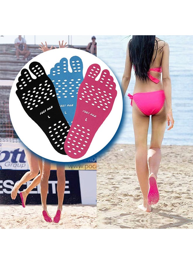 Depend Beach Foot Pads Barefoot Adhesive Invisible Shoes Stick On Foot Pad Stickers Stick On Soles Anti-Slip Waterproof Silicone Unisex Footing Pad For Surfing Yoga Swimming 3 Pairs - Image 4
