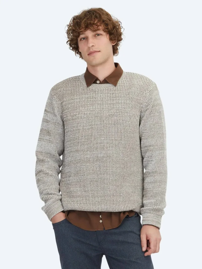 كيب سويت شيرت من الصوف المحبوك بفرو المنك