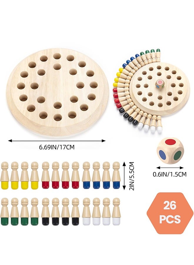 Wooden Memory Chess Matching Game, Family Board Games for Kids and Adults, Montessori Preschool Learning Educational Toy for Toddler 3 4 5 6 7 8+ Year Old, Birthday Gift for Boy Girl - Image 2