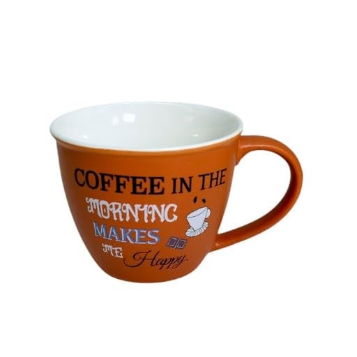 Lemon Tree Ceramic Coffee Cups - Set of 4, 220ml Each Cup, Microwave & Dishwasher Safe, Mugs with Handle for Cappuccino, Milk, Latte hot/Cold Drinks - Image 5