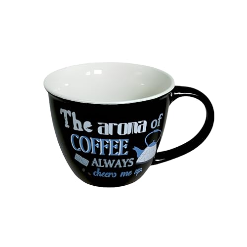 Lemon Tree Ceramic Coffee Cups - Set of 4, 220ml Each Cup, Microwave & Dishwasher Safe, Mugs with Handle for Cappuccino, Milk, Latte hot/Cold Drinks - Image 4