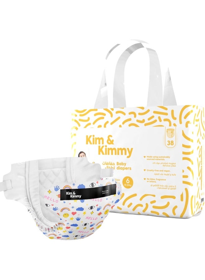 كيم آند كيمي حفاضات كيم آند كيمي - مقاس 6 ، 15-20 كجم ، الكمية 38 - Image 1