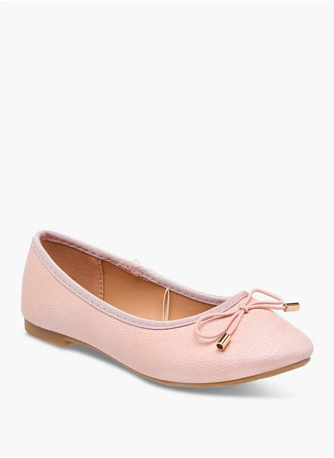 Flora Bella By Shoexpress Girls Bow Accent Slip-On Ballerina Shoes