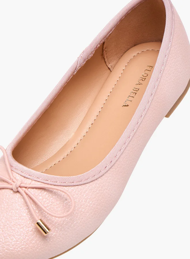 Flora Bella By Shoexpress Girls Bow Accent Slip-On Ballerina Shoes