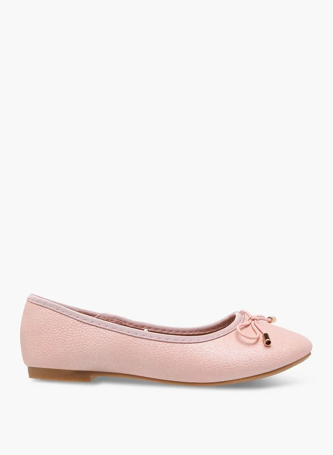 Flora Bella By Shoexpress Girls Bow Accent Slip-On Ballerina Shoes