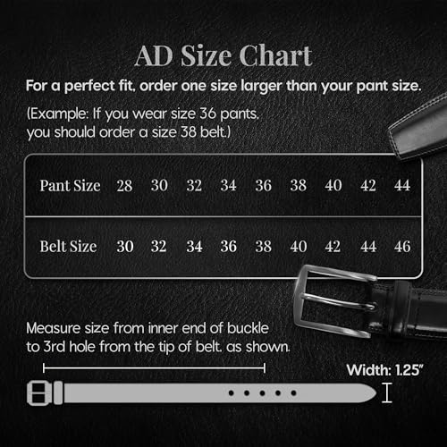 Access Denied Genuine Leather Dress Belts For Men - Mens Belt For Suits, Jeans, Uniform Black Belt - Designed in the USA - Holiday Christmas Gifts For Men - Image 5