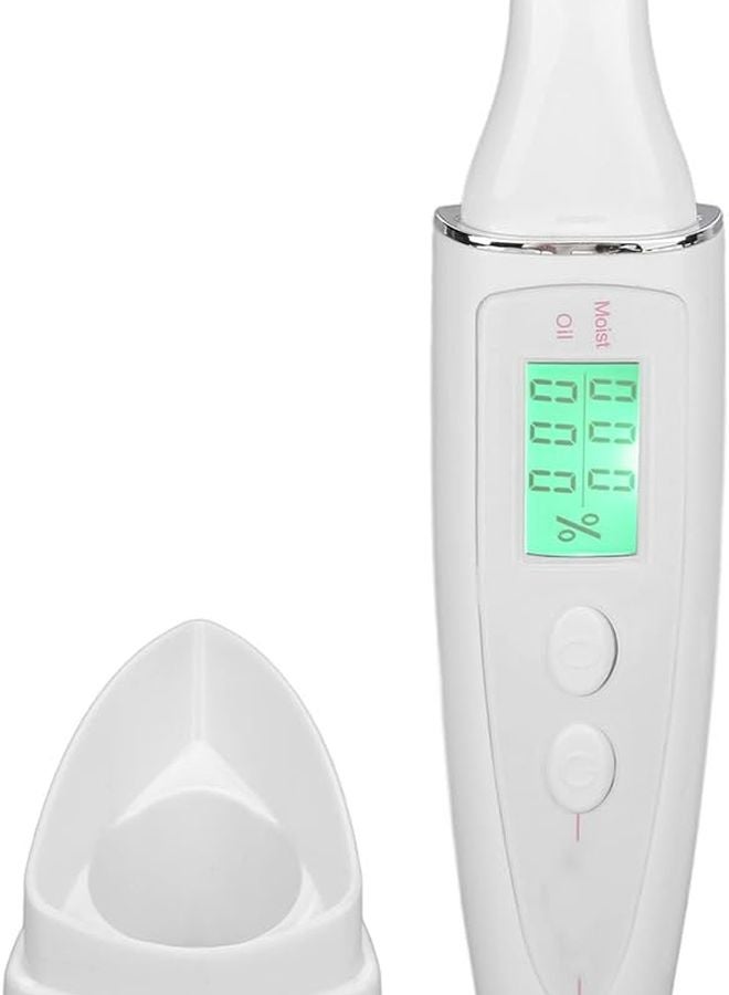 جهاز تحليل البشرة الرقمي المحمول بقلم شاشة LCD لقياس الترطيب والزيوت باللون الأبيض - Image 1