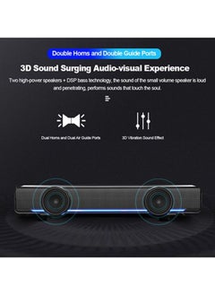 NIBEMINENT Stereo Bass Subwoofer Wired Speaker V5902 Black  - Image 3