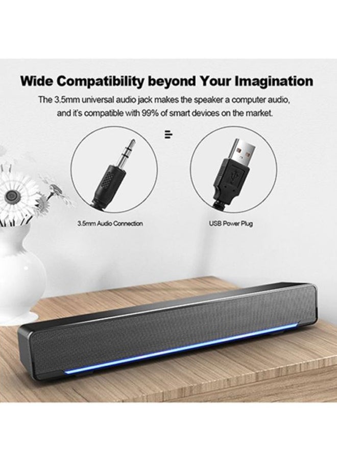 NIBEMINENT Stereo Bass Subwoofer Wired Speaker V5902 Black  - Image 2