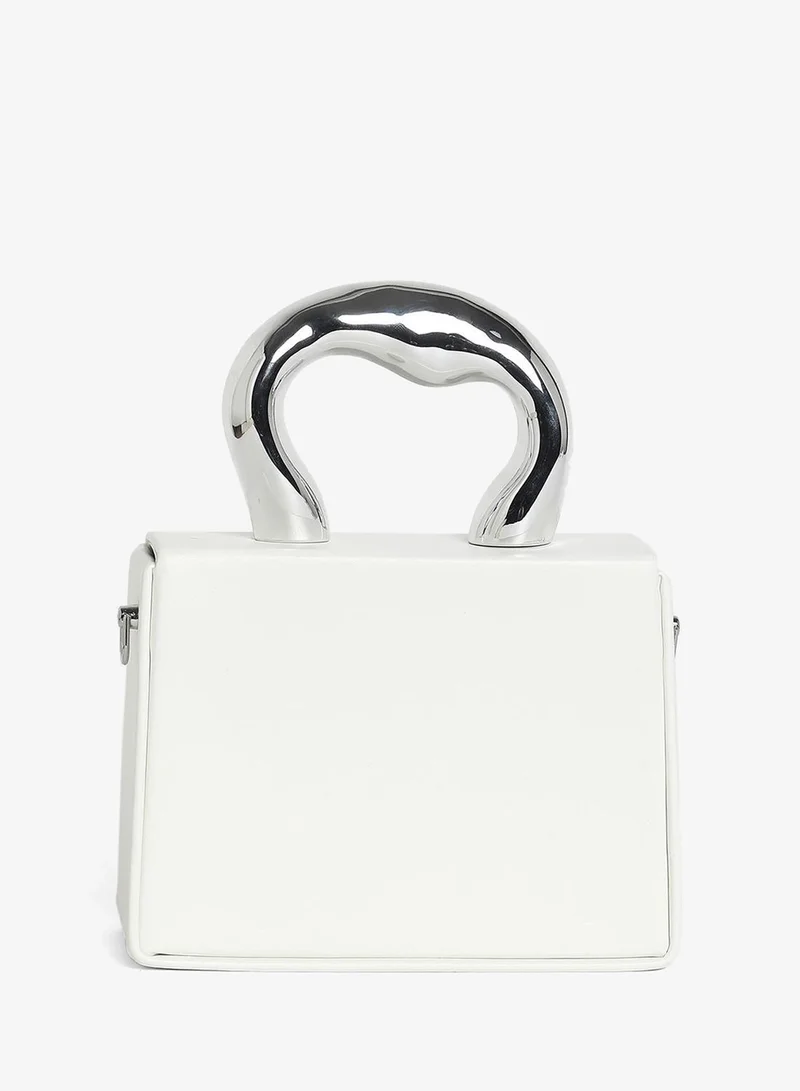 Haute Sauce  Haute Sauce Women's The Caldera Quilt Hand Bag For Casual Wear | Cream White Colour | One-Size| Magnetic Closure | Vegan Leather Material | Detachable Sling | Handbag For Woman & Girls for Women | Best Price UAE