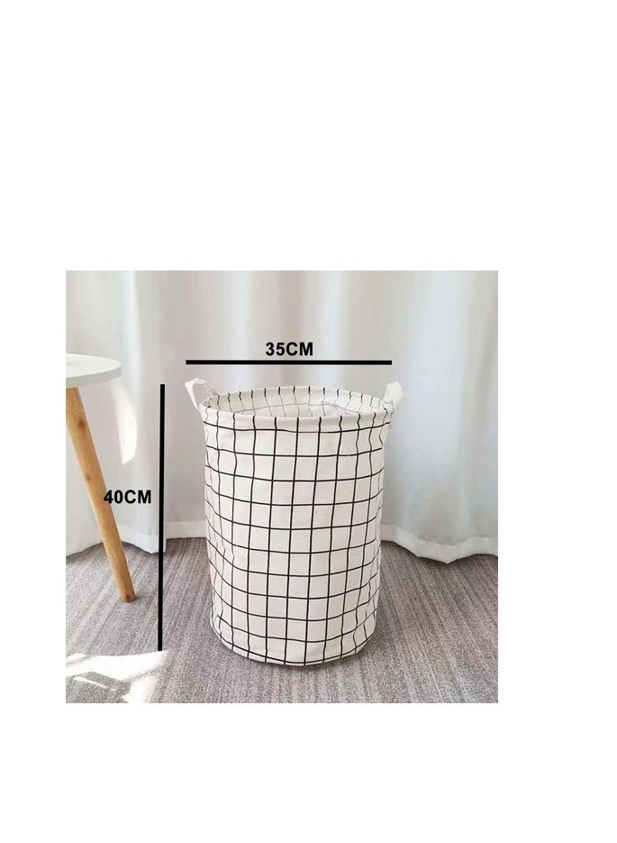 DEO KING Foldable Lattice Clothes Basket White 40*35cm - Image 2