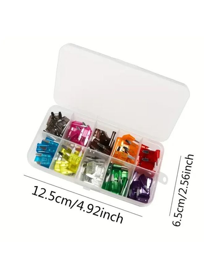 100 قطعة من الصمامات المصغرة من 2 أمبير إلى 35 أمبير مع صندوق بلاستيكي ومشبك - Image 4