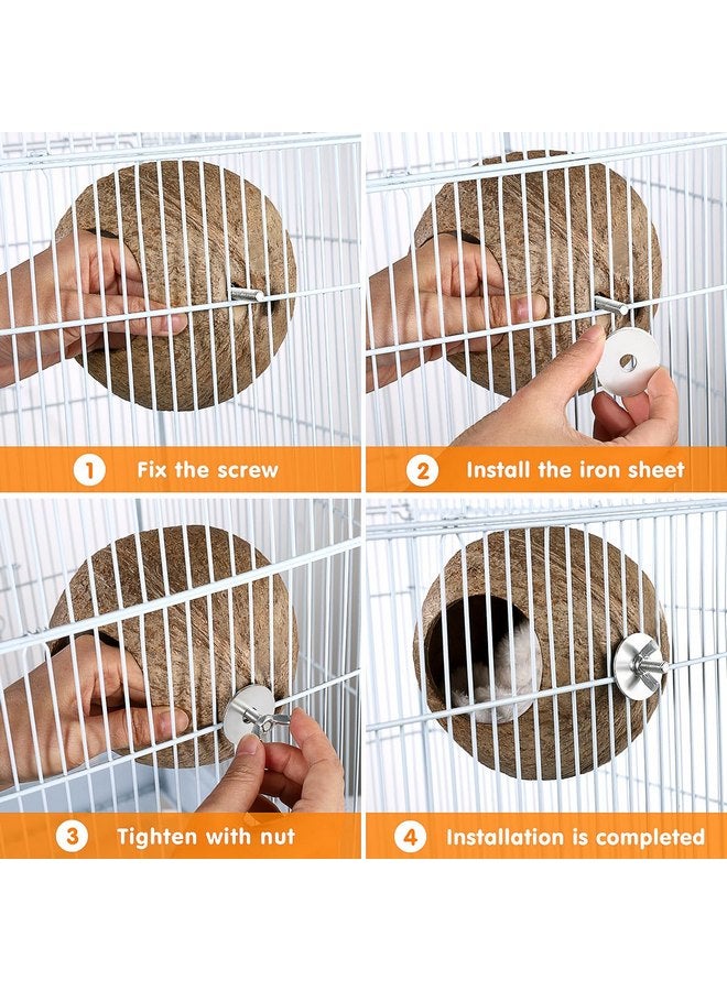 balacoo Coconut Shell Birds Nest- Natural Coconut Shell Bird Nest Keep Warm House Hut Cage for Pet Parrot Budgies Parakeet - Image 2