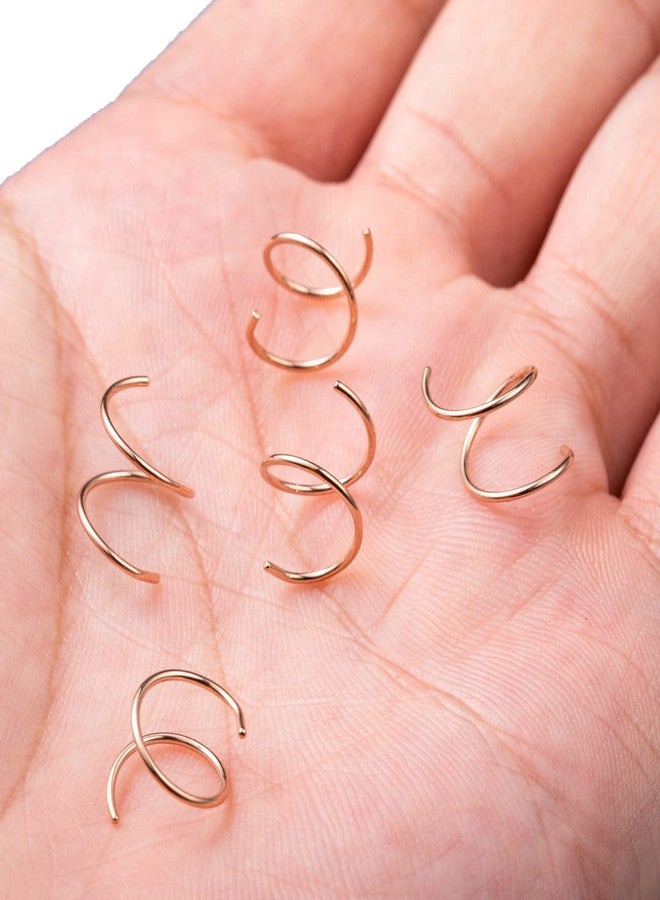 ماسيدي حلقة أنف حلزونية مزدوجة من الفولاذ المقاوم للصدأ 316L من ماسيدي، مقاس 20G، مناسبة لثقب واحد - حلقة أنف حلزونية للنساء والرجال - Image 5