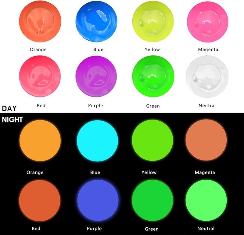 Artecho Glow in the Dark Paint - Set of 8 Colors, 20 ml 0.7 oz Acrylic Paint for Decoration, Art Painting, Outdoor and Indoor Art Craft, Supplies for Canvas, Rock, Wood, Waterproof Rich Pigments - Image 3