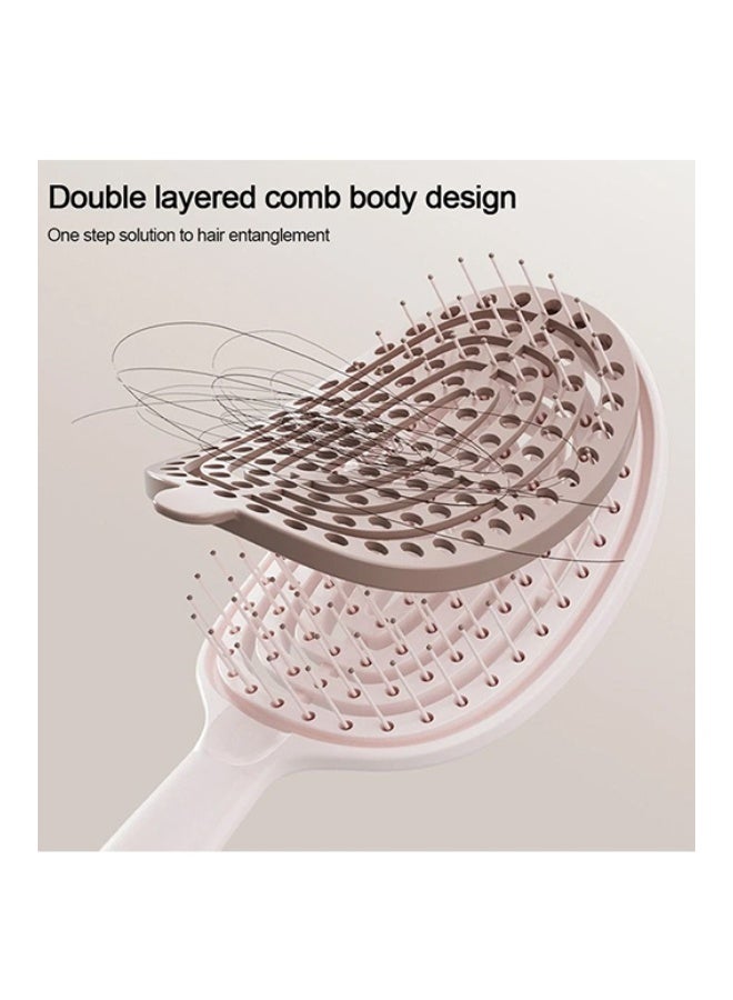Self Cleaning Hair Brush, Easy Clean Detangling Brush, Curved Vented Detangler Brush for Faster Blow Drying for Women Men Kids, Wet & Dry Hair - Image 3