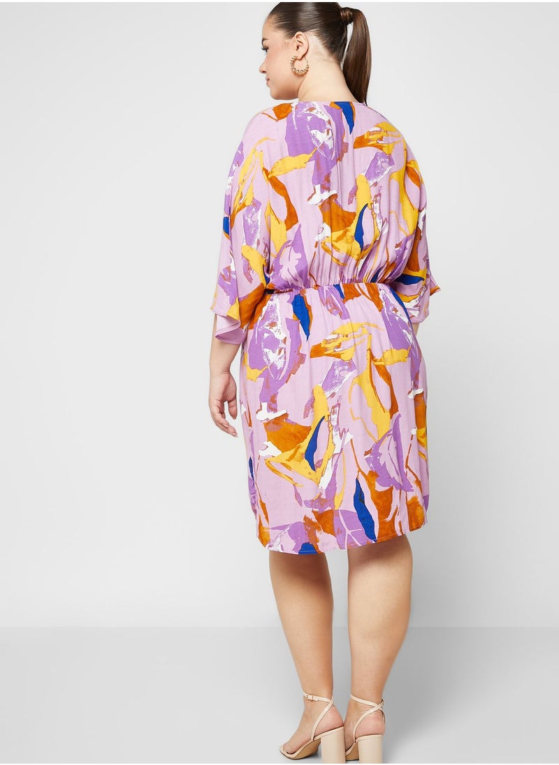 Only Carmakoma - Printed Knot Detail Dress - Image 1