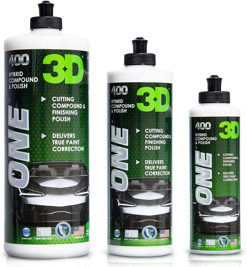 3D One Car Scratch & Swirl Remover Hybrid Rubbing Compound & Polish Buffing Compound for True Paint Correction 8oz Made in USA - Image 1