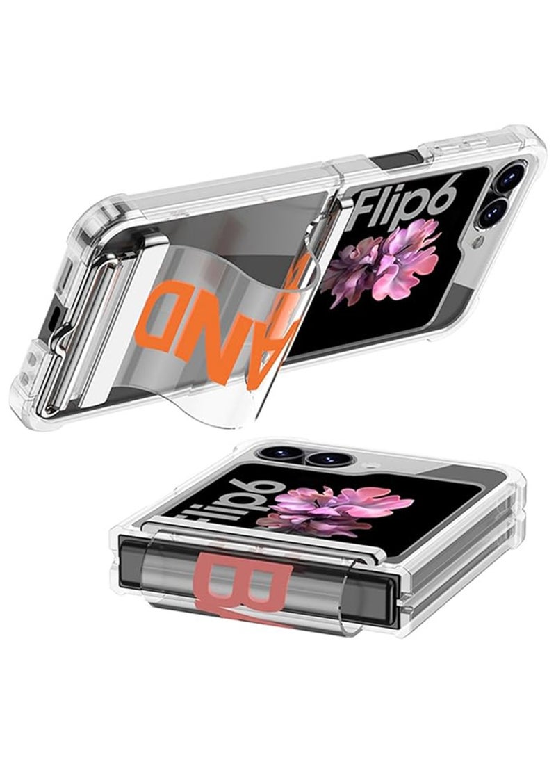 X-level Case for Samsung Galaxy Z Flip 6, Lightweight Slim Transparent Protective Case, Anti-slip Wristband Airbag Shock Resistant Flip6 Case (Orange,for Galaxy Z Flip 6)  - Image 5