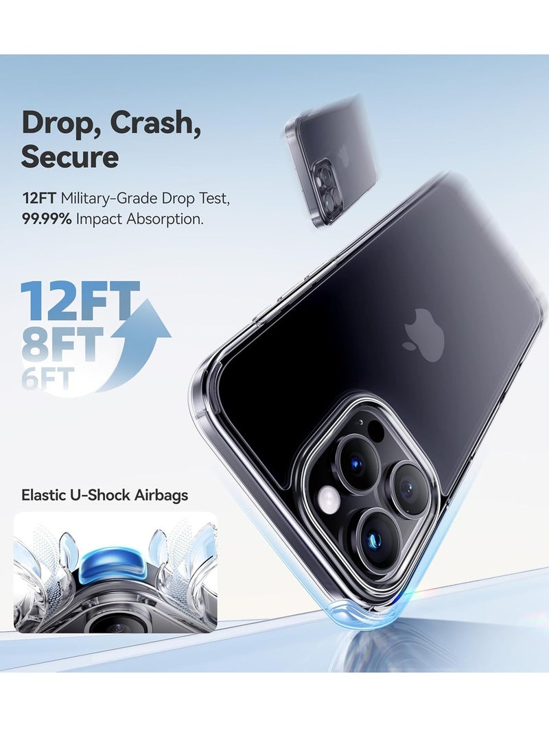 إلترازون iPhone 16 Pro Max Case - Crystal Clear with Never Yellow Technology, 12FT Mil-Grade Protection, Slim Transparent Cover for Men and Women (6.9”) - Image 3