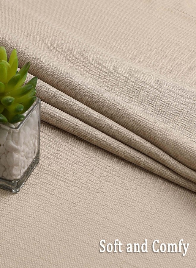 Lecloud Kitchen Curtains 24 Inch Length, Light Filtering Modern Airy Soft Tier, Short Privacy Elegant Home Windows Drapes with Rods Pocket for Basement Cabinet RV Camper, 60" W x 24" L, Linen Color - Image 2