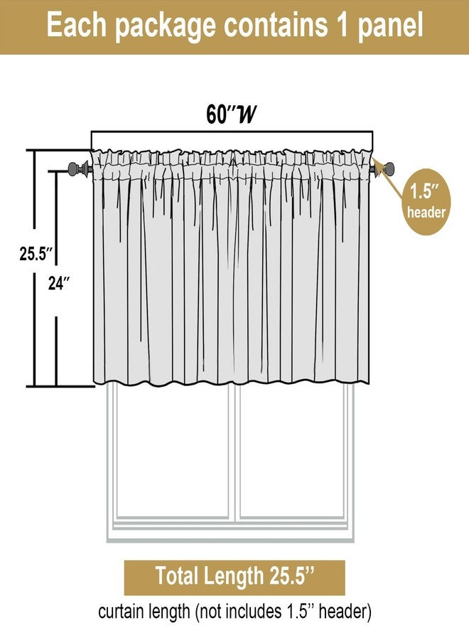 Lecloud Kitchen Curtains 24 Inch Length, Light Filtering Modern Airy Soft Tier, Short Privacy Elegant Home Windows Drapes with Rods Pocket for Basement Cabinet RV Camper, 60" W x 24" L, Linen Color - Image 3